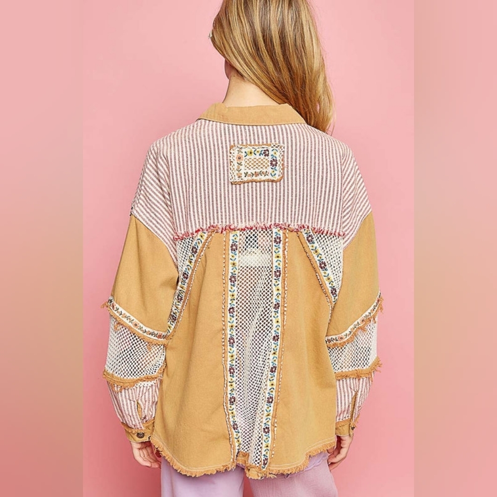 POL Multicolor Patchwork Jacket with Floral Detai… - image 3